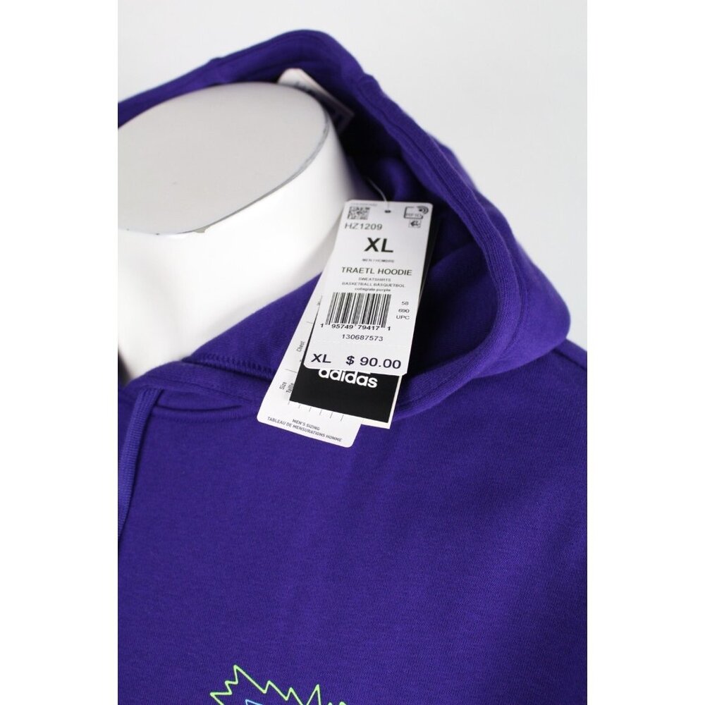 🔥 New Adidas Trae Young Hoodie Size XL HZ1209 Welcome To Trae-TL" Purple –🔥 - Picture 5 of 5
